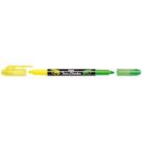 Pentel Surligneur TWIN CHECKER, 2 pointes, jaune / vert