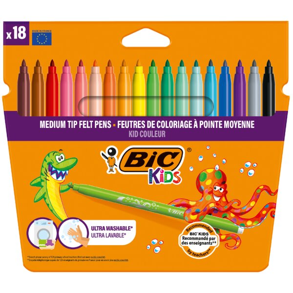 BIC KIDS Fasermaler Kid Couleur medium, 18er Kartonetui