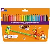 BIC KIDS Fasermaler Kid Couleur medium, 24er Kartonetui