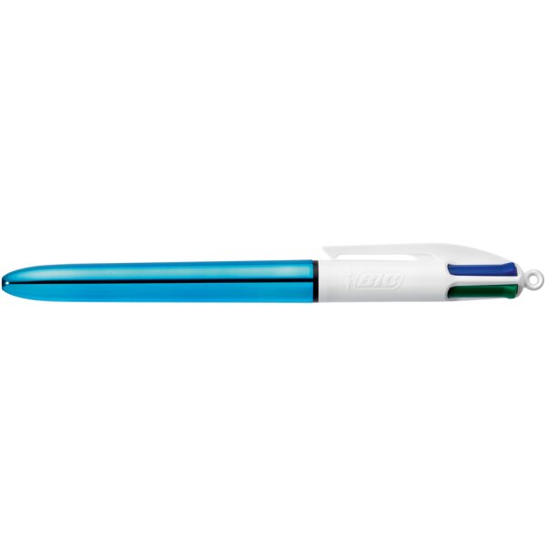 BIC Stylo &agrave; bille 4 Colours Shine, 0,32 mm, bleu