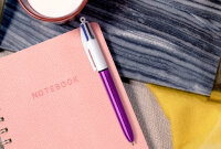 BIC Druckkugelschreiber 4 Colours Shine, 0,32 mm, pink