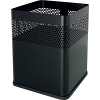 helit Corbeille à papier en acier the dot, 18 L, noir