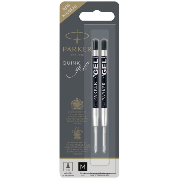 PARKER Recharge QUINK gel, tracé: F, blister de 1, noir