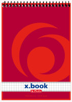 herlitz Spiralnotizblock x.book, DIN A6, 50 Blatt, liniert