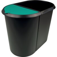 helit Papierkorb "the double", oval, PE, schwarz