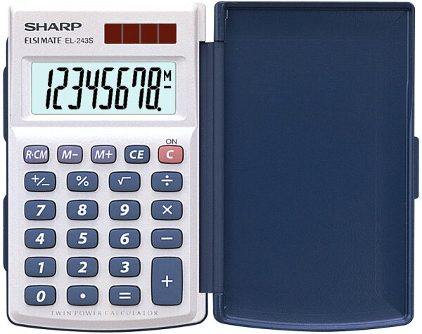 SHARP Taschenrechner EL-243 S, Solar- Batteriebetrieb