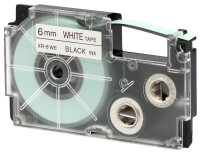 CASIO Cassette à ruban XR, 6 mm / 8 m, noir sur blanc