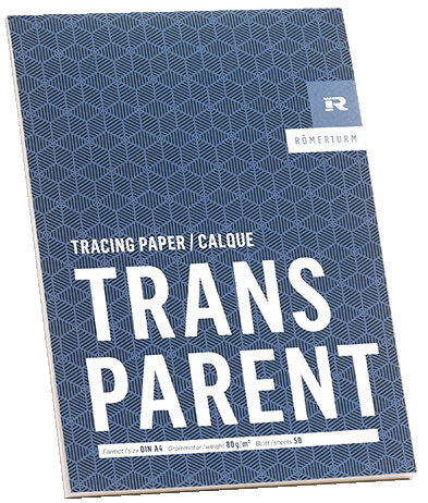 RÖMERTURM Bloc papier calque TRANSPARENT, A3, 50 feuilles