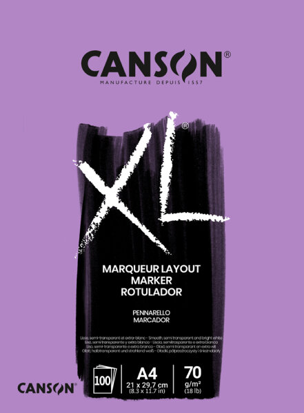 CANSON Bloc croquis et études XL MARKER, A3, 70 g/m2