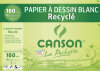CANSON Papier à dessin recyclé, A3, 160 g/m2, blanc