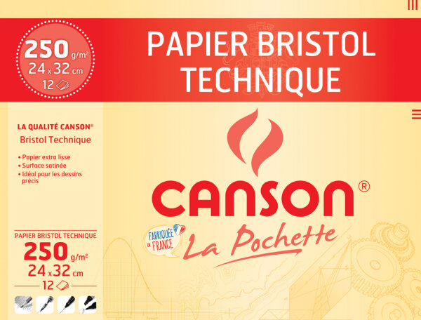 CANSON Zeichenpapier Bristol, 240 x 320 mm, 250 g qm