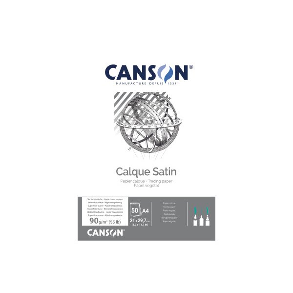 CANSON Bloc transparent A4 200757240 90g 50 feuilles