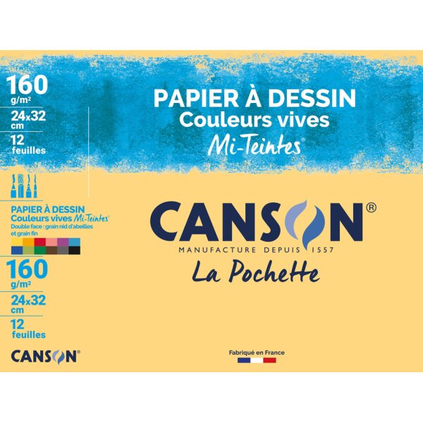 CANSON tekenpapier Mi-Teintes, in een blok, 240 x 320 mm