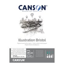 CANSON Bloc Illustration Bristol, A3, 250 g/m2, blanc