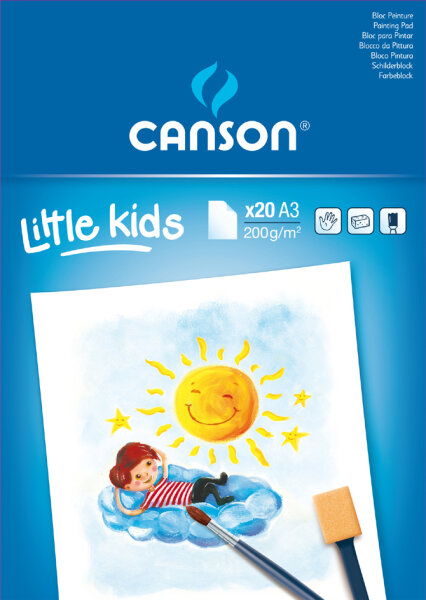 CANSON Bloc de papier pour la peinture Kids, A3, 200 g/m2