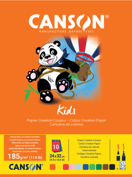 CANSON Tonpapierblock Kids, 240 x 320 mm, 185 g qm, 10 Blatt
