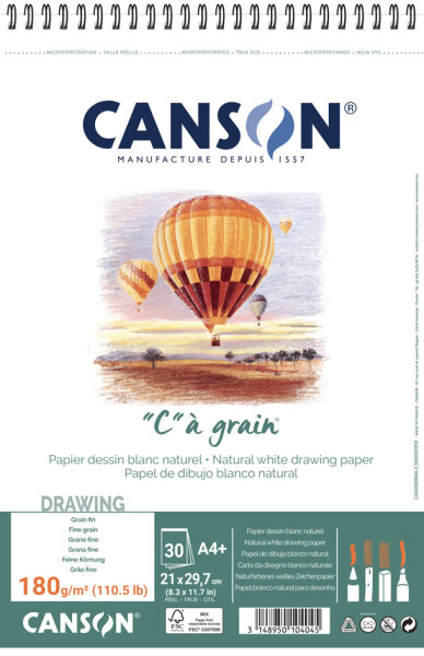 CANSON Album spiralé de papier dessin C à grain, A5