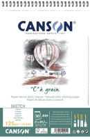 CANSON Album spiralé de papier dessin C à grain, A5