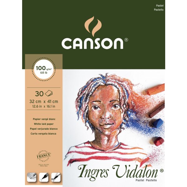 CANSON Bloc papier dessin Ingres Vidalon, 320 x 410 mm