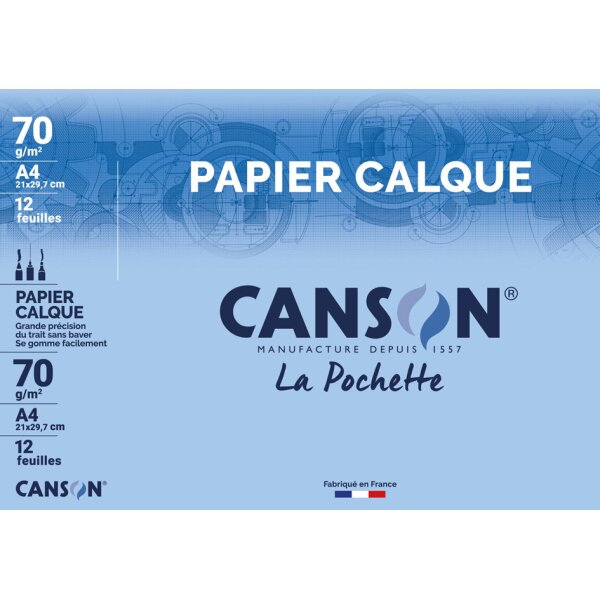 CANSON Papier calque satin, format A4, 70 g/m2
