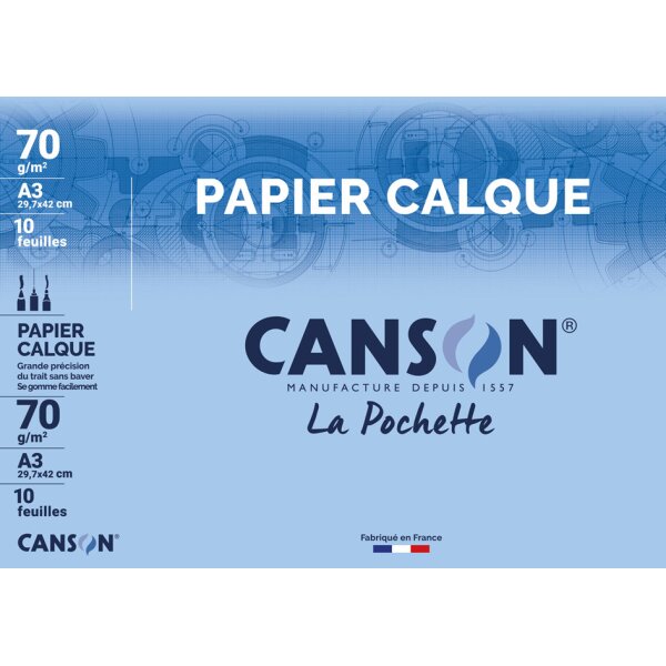 CANSON Papier calque satin, format A4, 70 g/m2