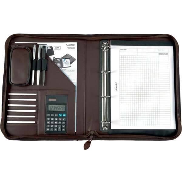 Alassio Serviette classeur VITERBO, A4, similicuir, marron