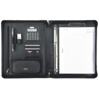 Alassio serviette classeur BOSA, A4, cuir nappa, noir