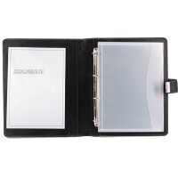 Alassio Classeur à anneaux, A4, cuir nappa, noir