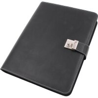 Alassio Ringbuchmappe, A4, aus Nappa-Leder, schwarz