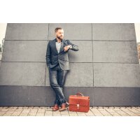 Alassio Porte-documents MOCCA, cuir, cognac