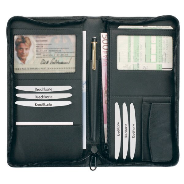 Alassio Reise-Organizer RFID Document Safe, aus Nappaleder