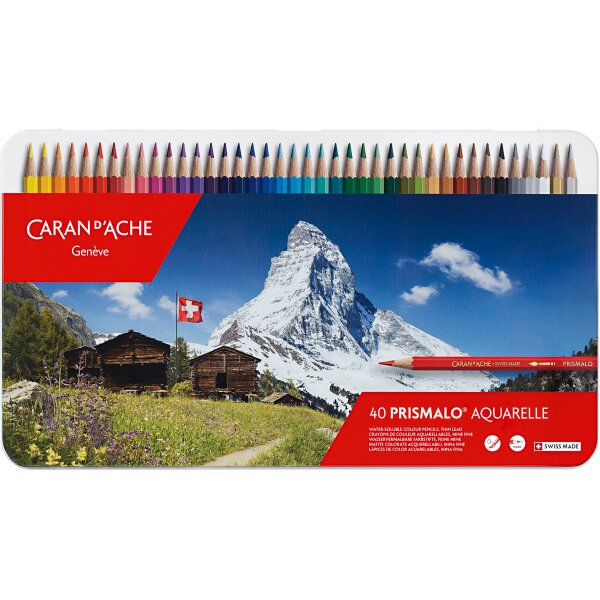 CARAN DACHE Crayon de couleur Prismalo 3mm 999.340 ass. boite mét. 40 piece