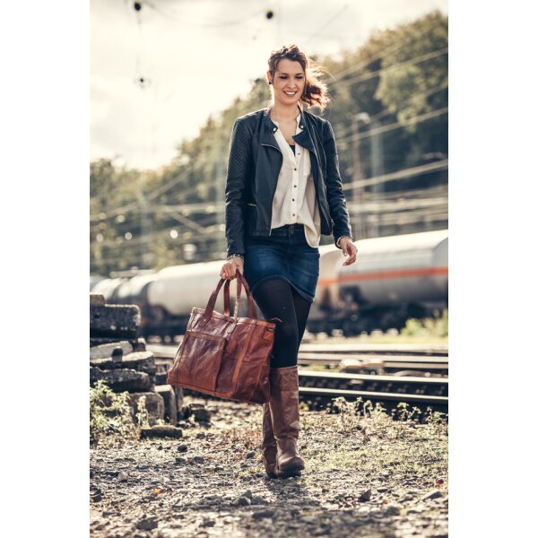 PRIDE&SOUL Damentasche ROYAL "T", Echtleder, braun