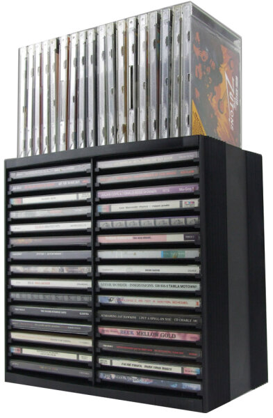 Fellowes Rack CD/DVD Spring, pour 30 CD en boîte Jewel, noir