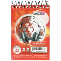 LANDRÉ bloc-notes à spirale, format A7, 40...