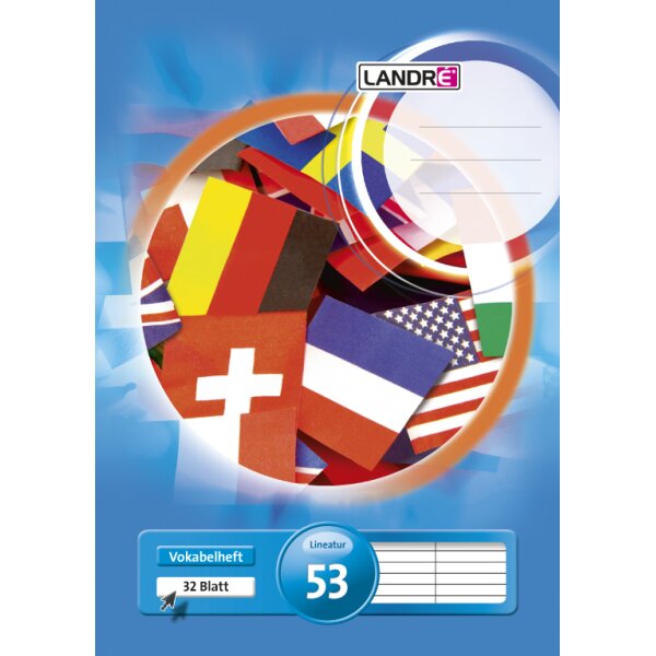 LANDRÉ Vokabelheft DIN A5, 3-spaltig, 80 g qm, 40 Blatt