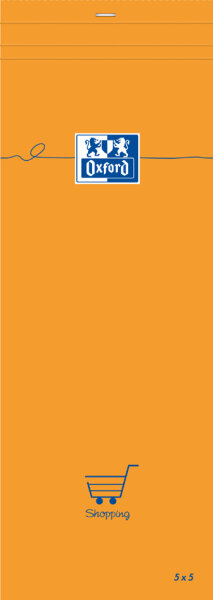 Oxford Notizblock, 74 x 210 mm, kariert, 80 Blatt, orange