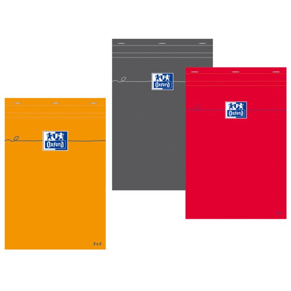 Oxford Notizblock, DIN A6, kariert, 80 Blatt, orange