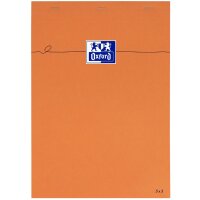 Oxford Bloc-notes, A4, quadrillé, 80 feuilles, gris