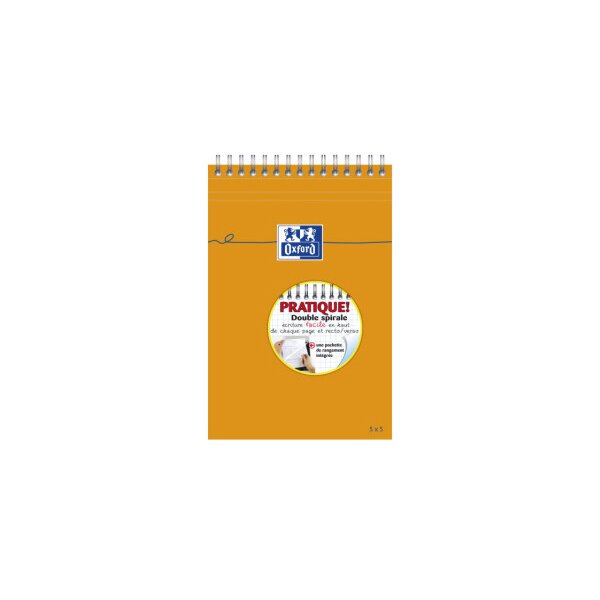Oxford Notizblock, DIN A5, kariert, 80 Blatt, Doppelspirale