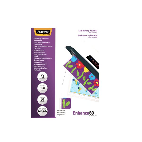 FELLOWES laminage Enhance80 A4 perf. 5452502 100 pcs.