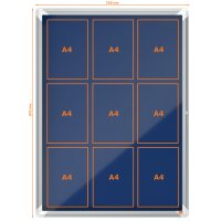 nobo Vitrine daffichage Premium Plus, feutre, 9x A4, bleu