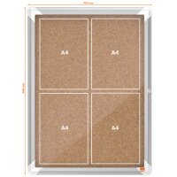 nobo Vitrine daffichage en liège Premium Plus, 4 x A4