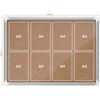 nobo Vitrine daffichage en liège Premium Plus, 4 x A4
