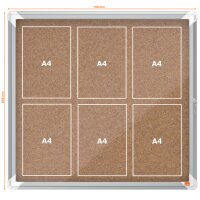 nobo Schaukasten Premium Plus, Kork-Rückwand, 6 x...