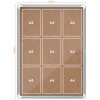 nobo Schaukasten Premium Plus, Kork-Rückwand, 9 x...