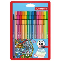 STABILO Fasermaler Pen 68, 24er Kartonetui