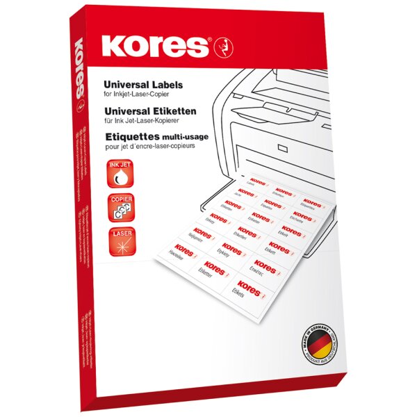Kores Universal-Etiketten, abl&ouml;sbar, 210 x 148 mm, weiss