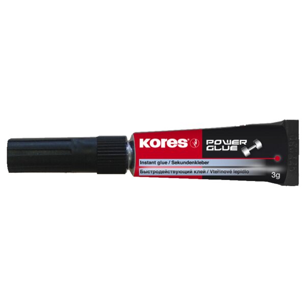 Kores Colle instantanée PowerGlue, 3 g, tube