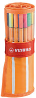 STABILO Fineliner point 88, 30er Rollerset, orange weiss